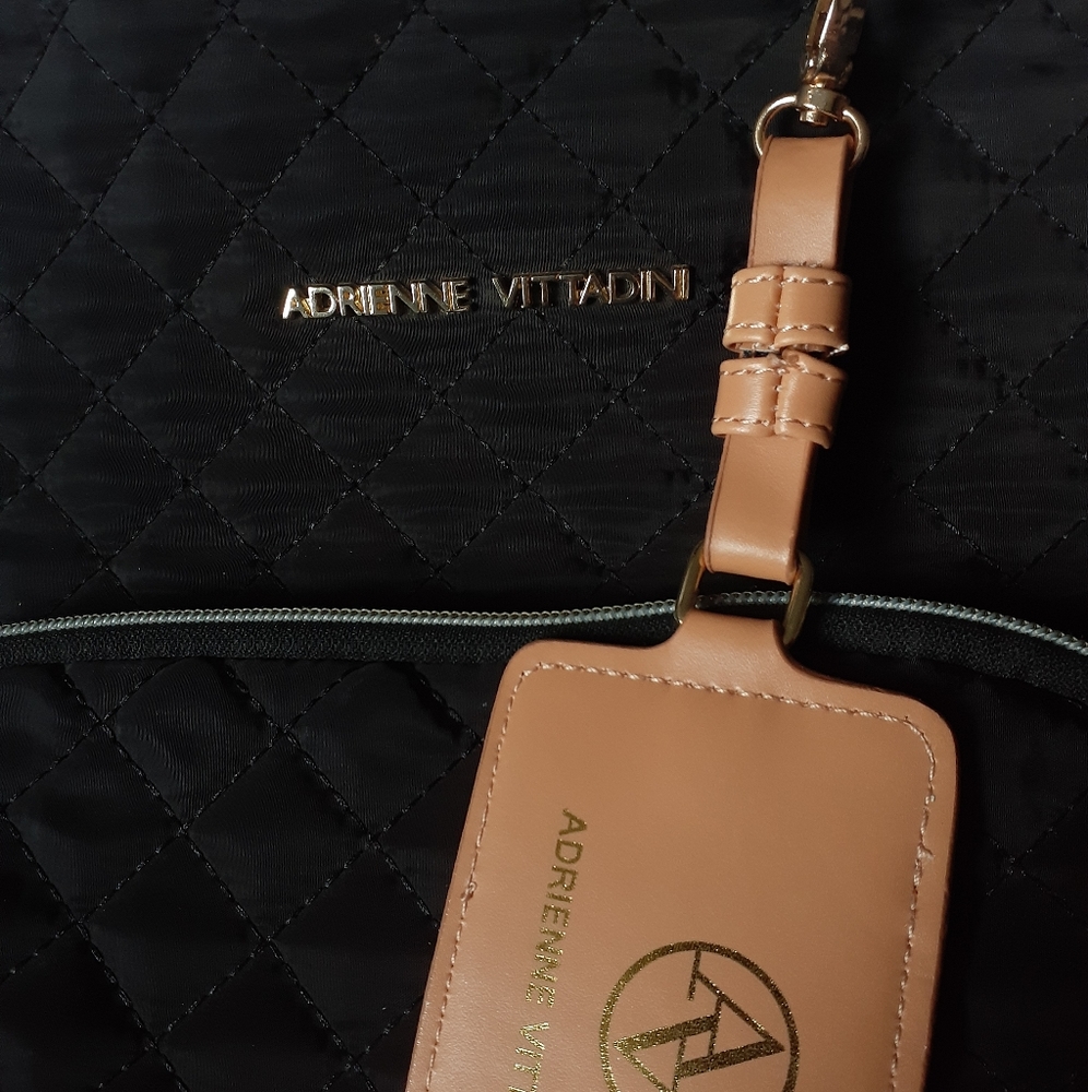 Adrienne Vittadini Black Quilted Backpack